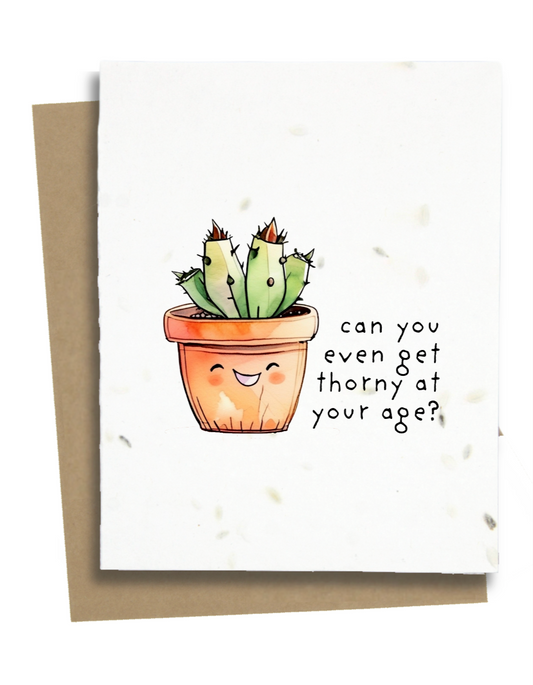 adult thorny cactus birthday card