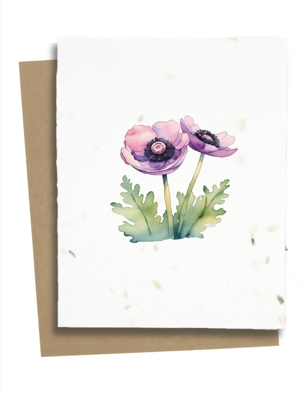 anemone flower greeting card
