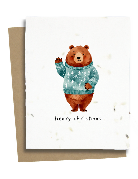 beary christmas bear card
