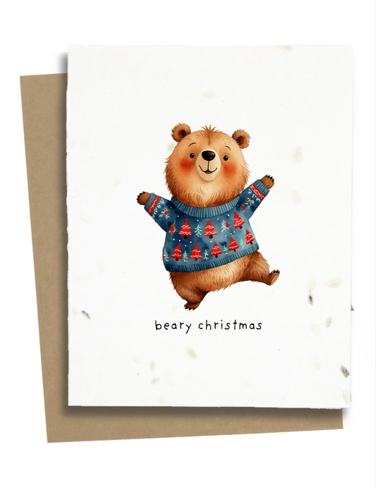 beary merry christmas card