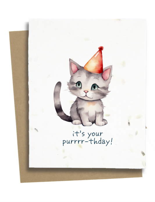 cat pun birthday card