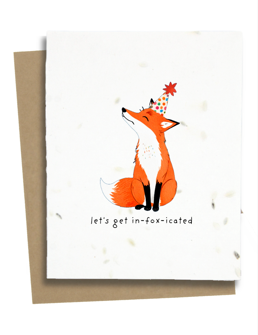 funny fox birthday card