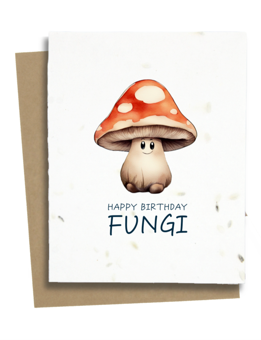 happy birthday fungi card