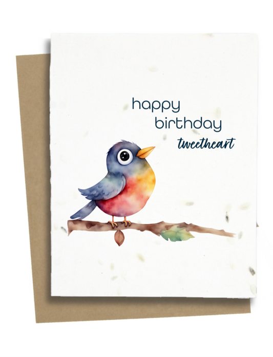 happy birthday tweetheart bird card