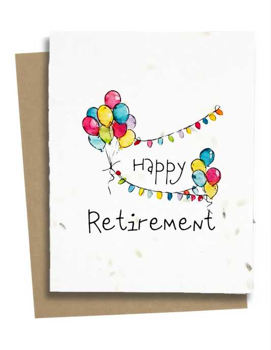 happy retirement card with balloons