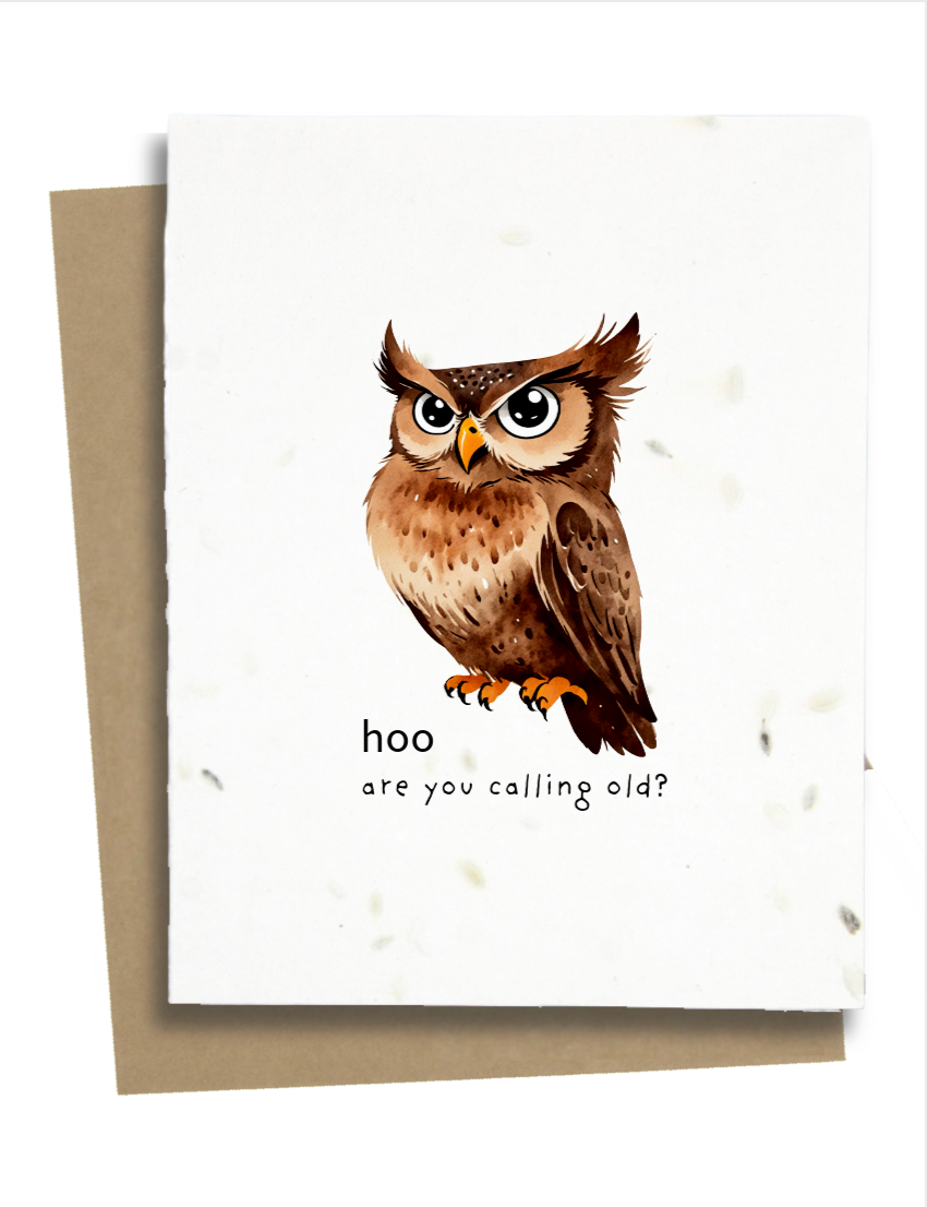 hoo are you calling old owl birthday card