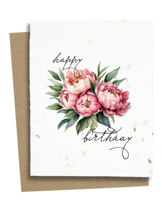peony birthday card