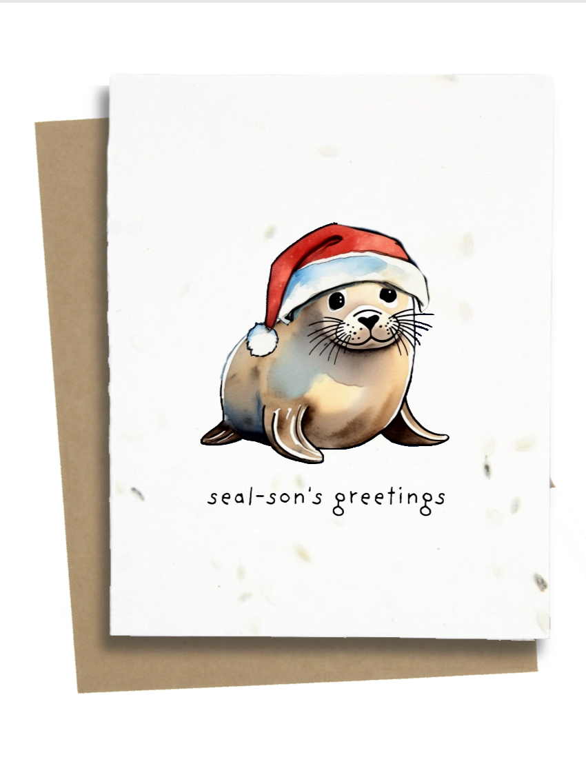 plantable seasons greetings card seal