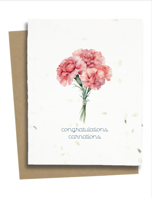 congratulations card with carnations