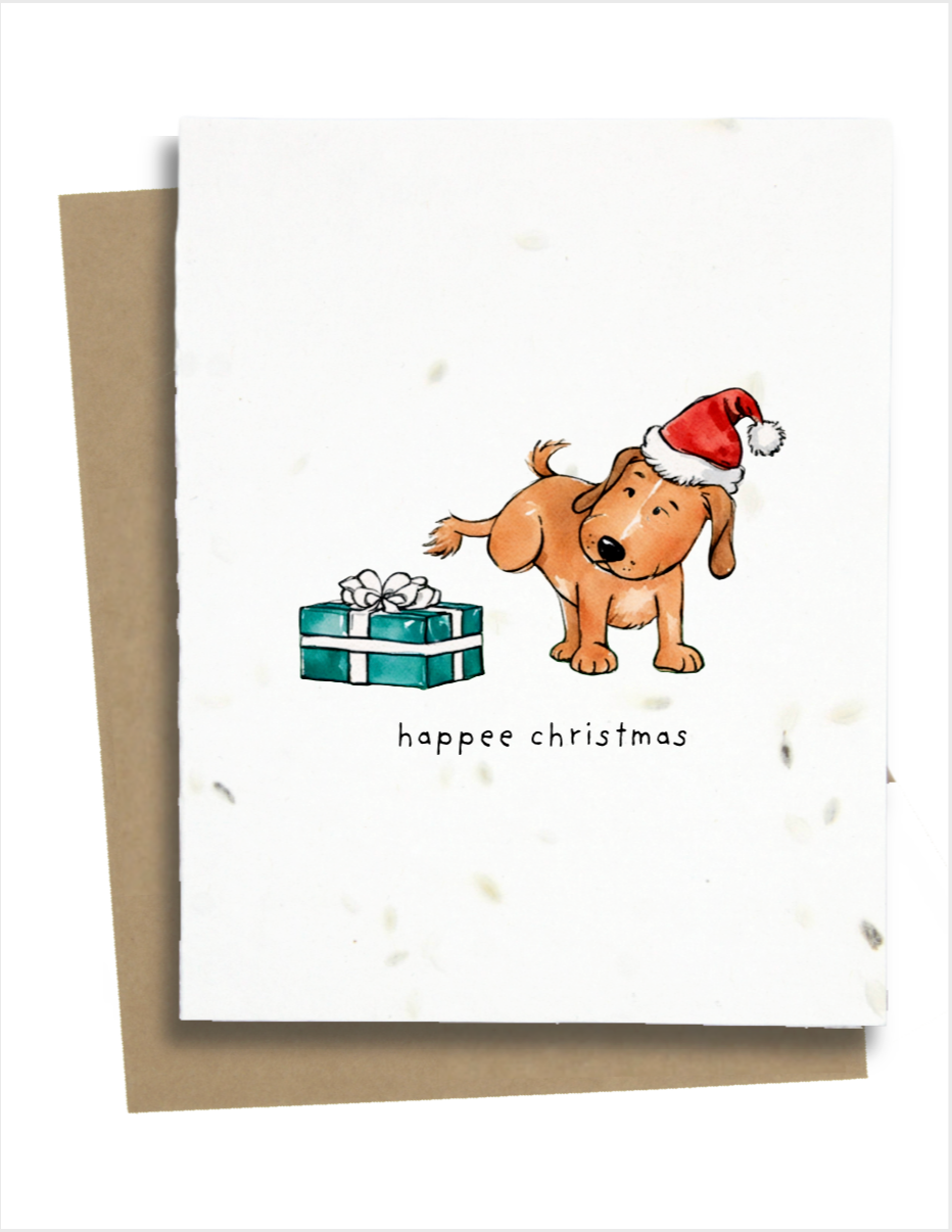 Punny Christmas Cards made with Plantable Paper