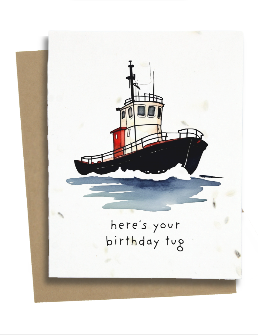 adult birthday card tug boat