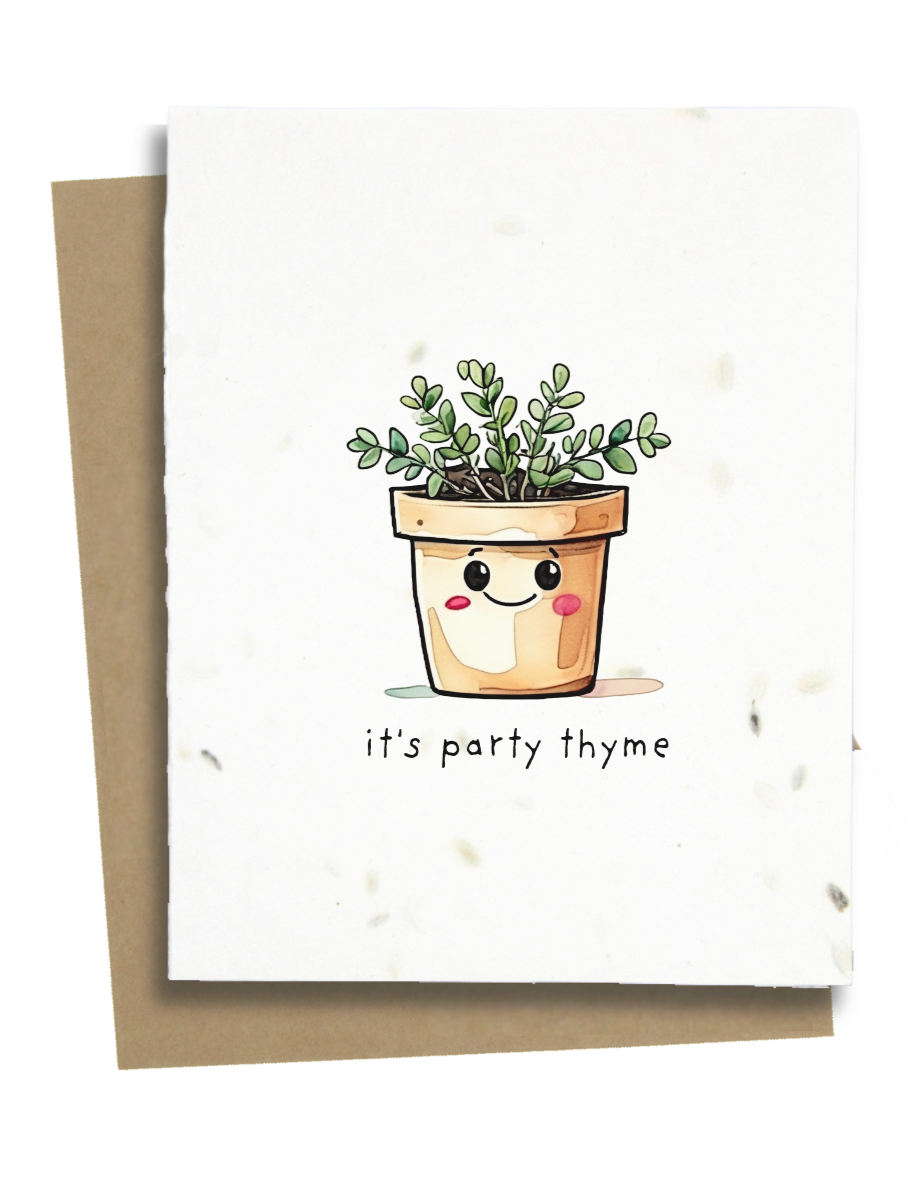 celebration card its party time with thyme