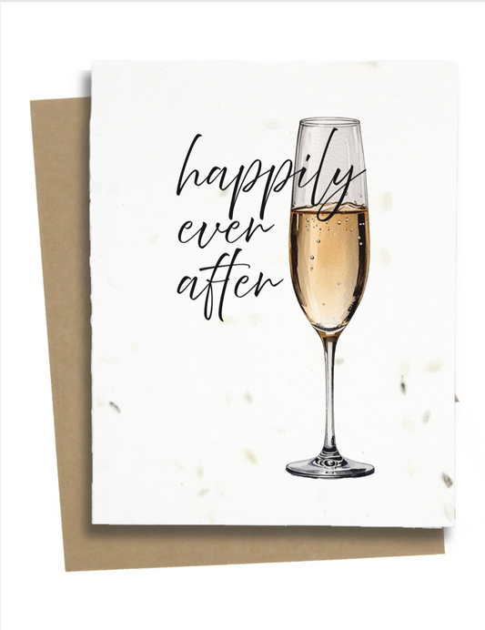 champagne wedding card