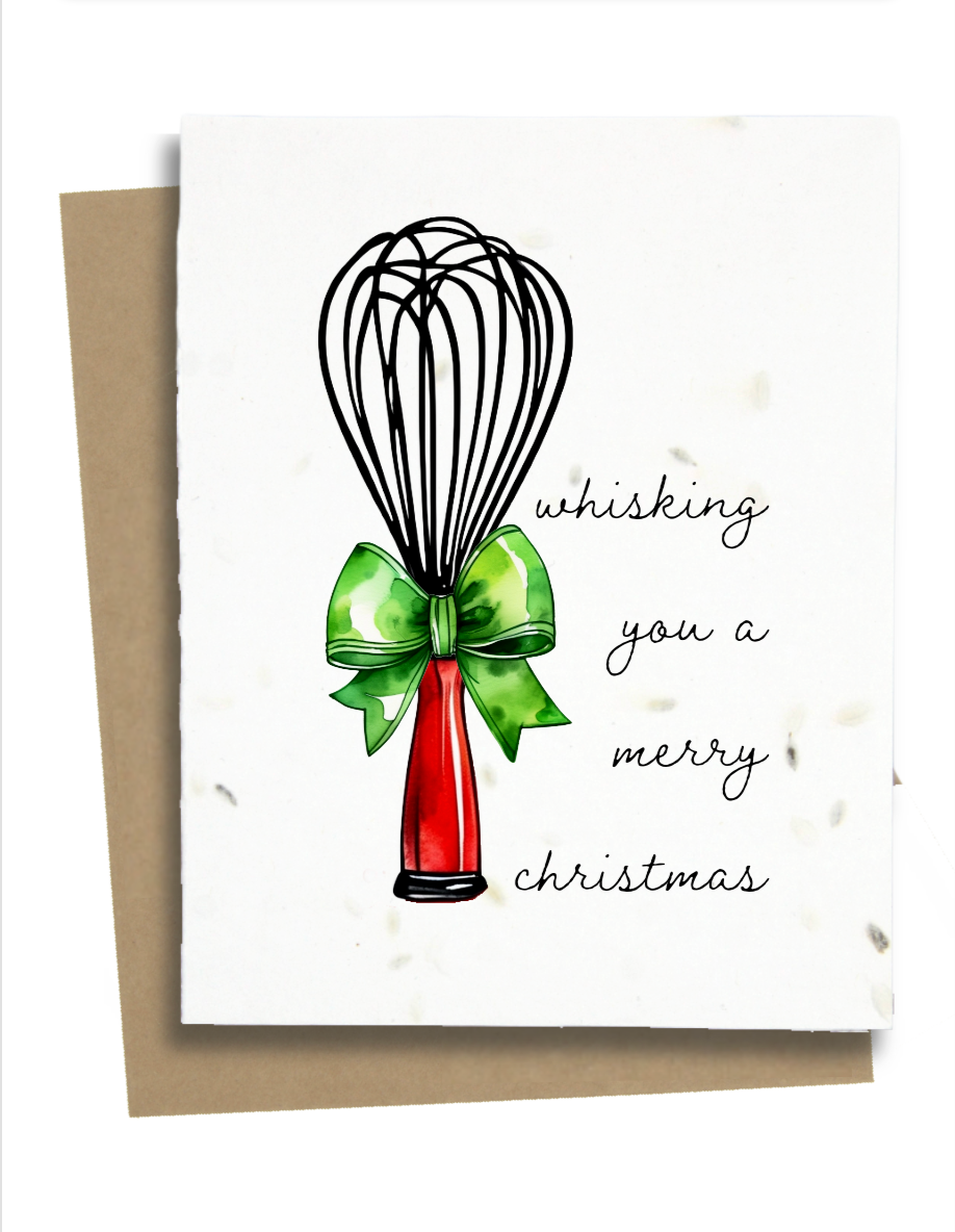 christmas card with whisk for bakers