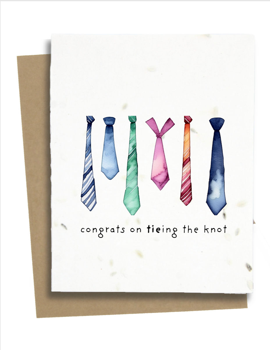 congrats on tying the knot wedding card