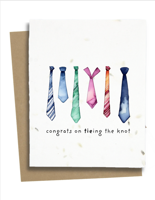 congrats on tying the knot wedding card