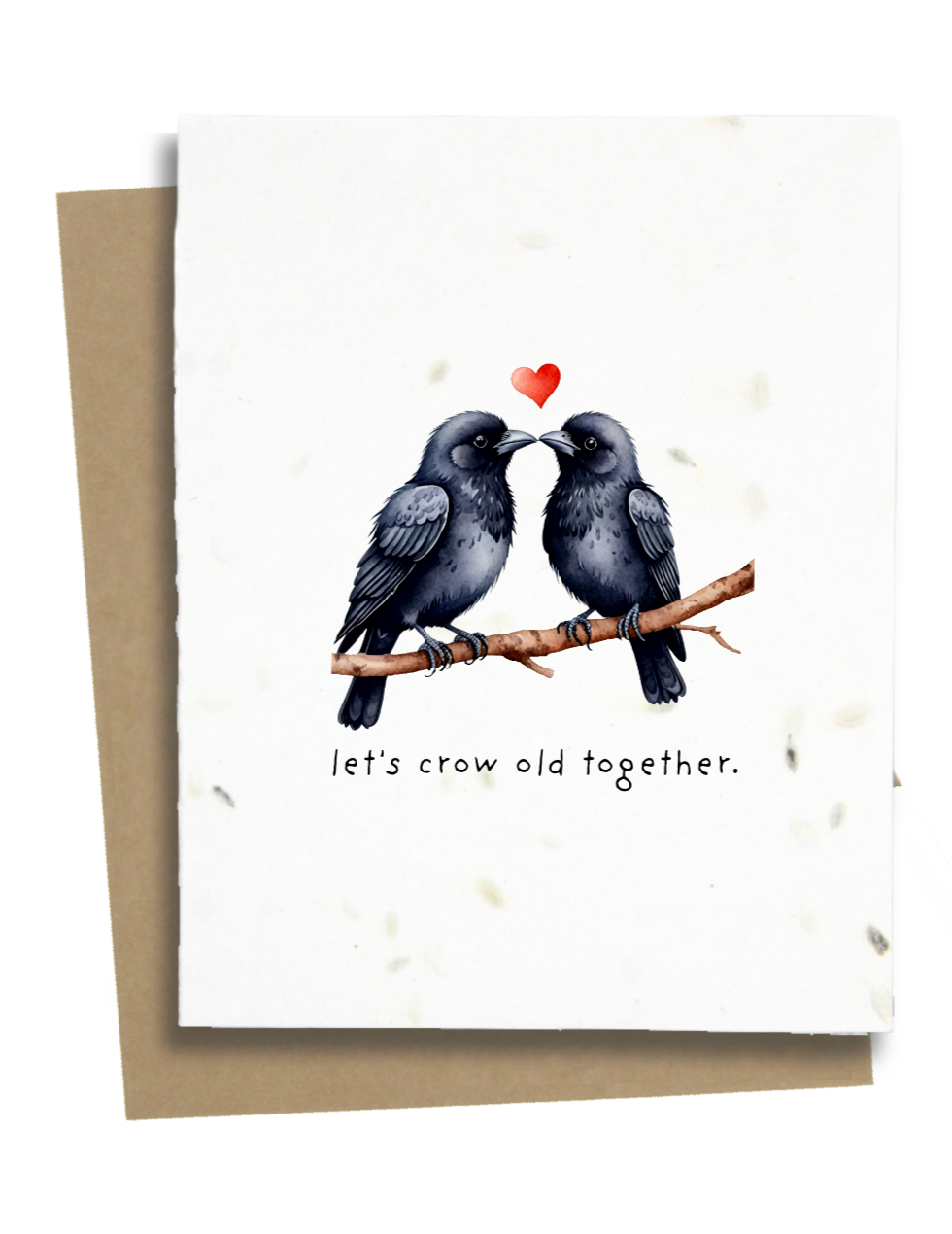 crow valentines day card