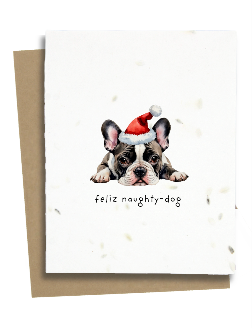 feliz naughty dog christmas card