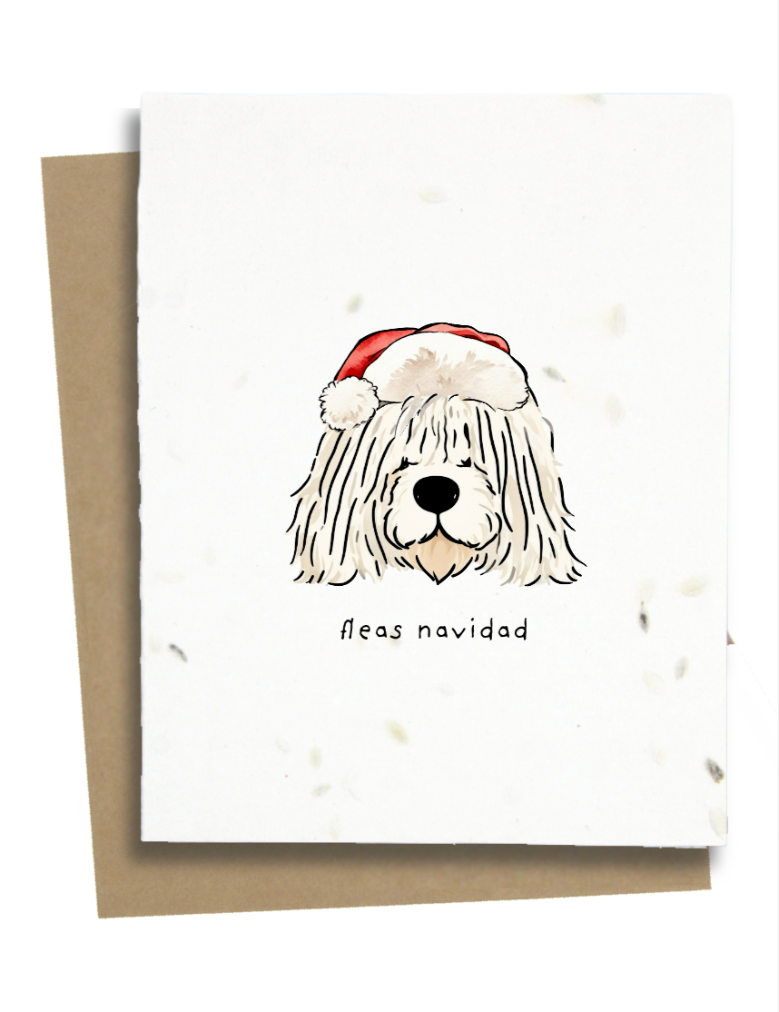 fleas navidad christmas card with dog
