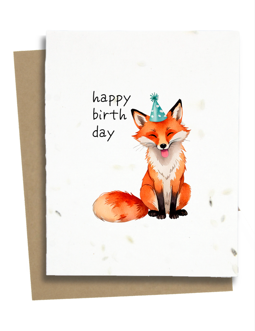 fox birthday card