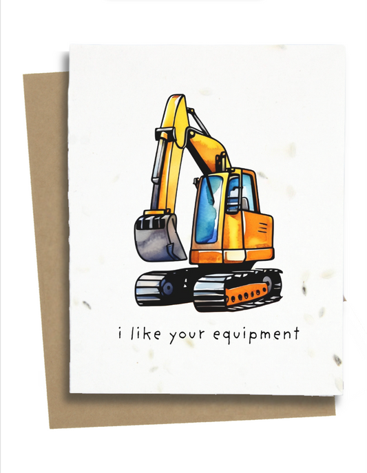 funny adult card for him with excavator