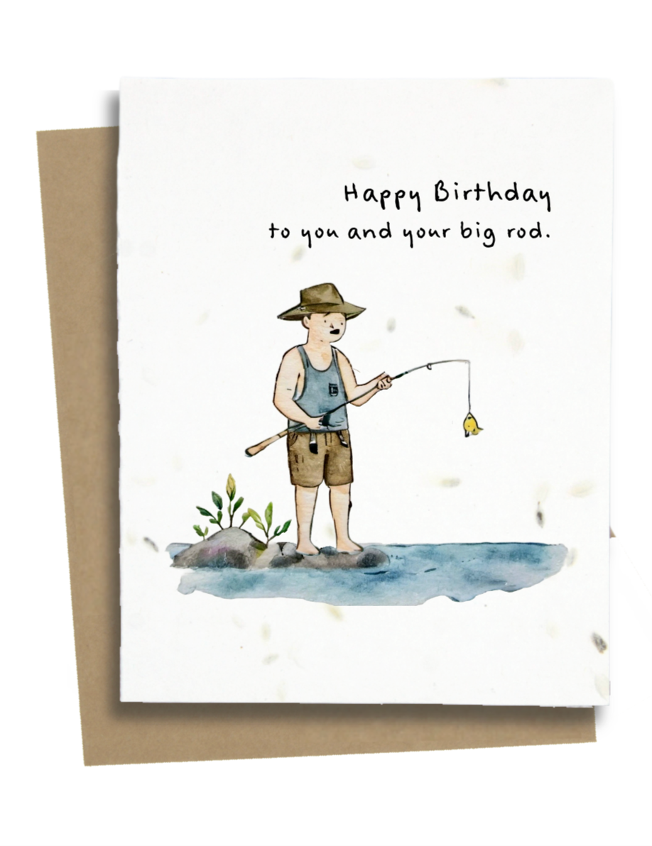 funny fishing birthday card