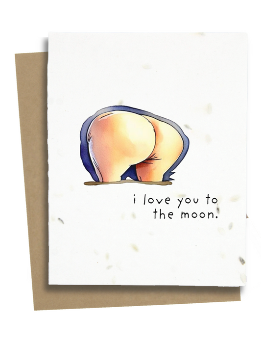 funny i love you to the moon card