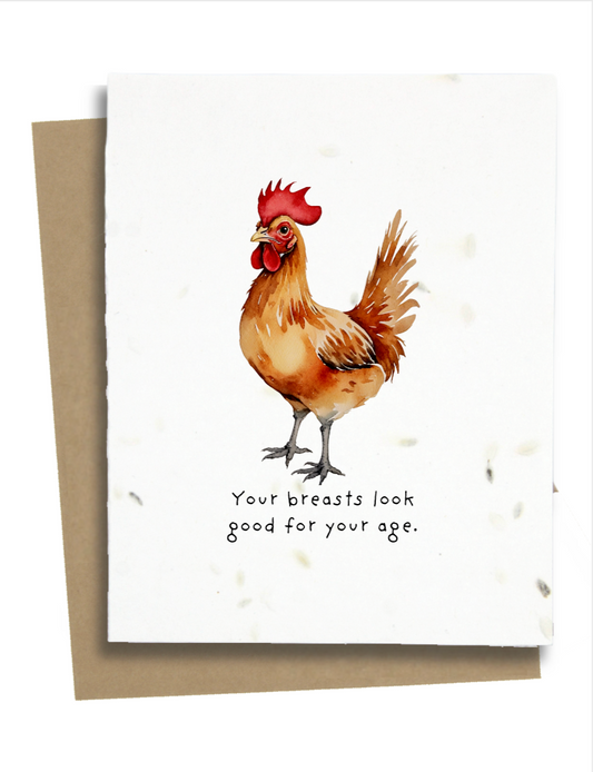 funny rooster card for woman