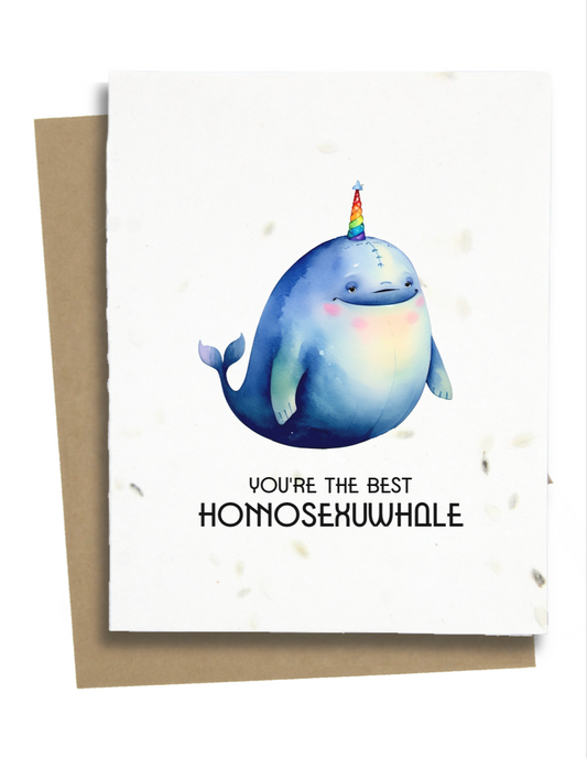 gay pride whale card