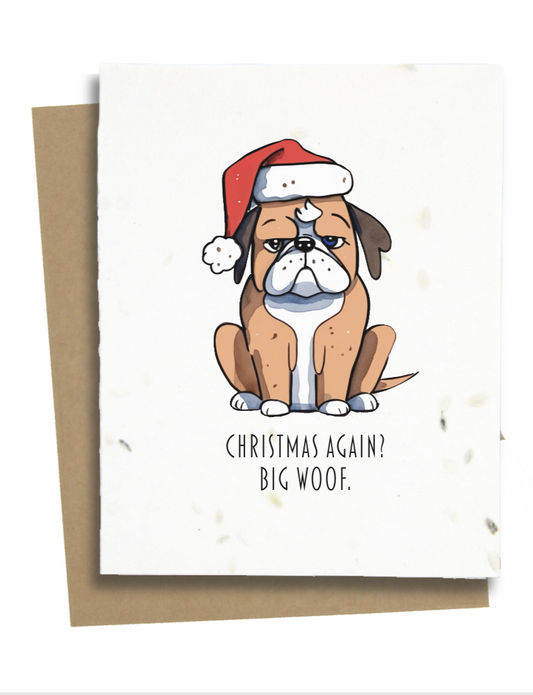 grumpy dog christmas card