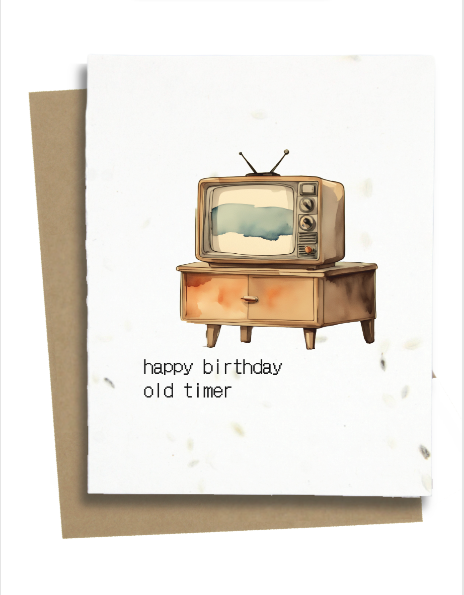 happy birthday old timer Television card
