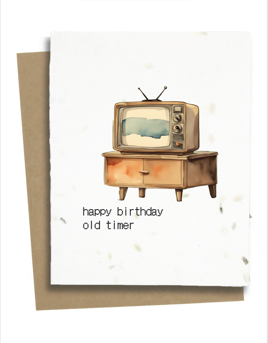 happy birthday old timer Television card