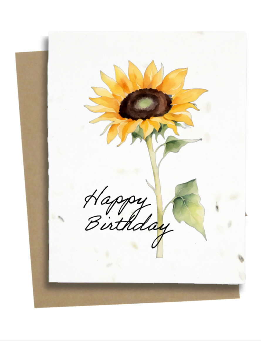 happy birthday sunflower card