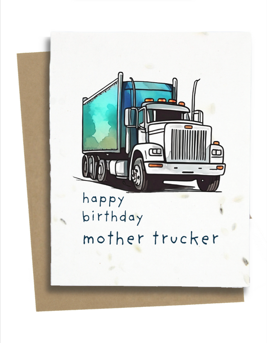 happy birthday trucker adult card