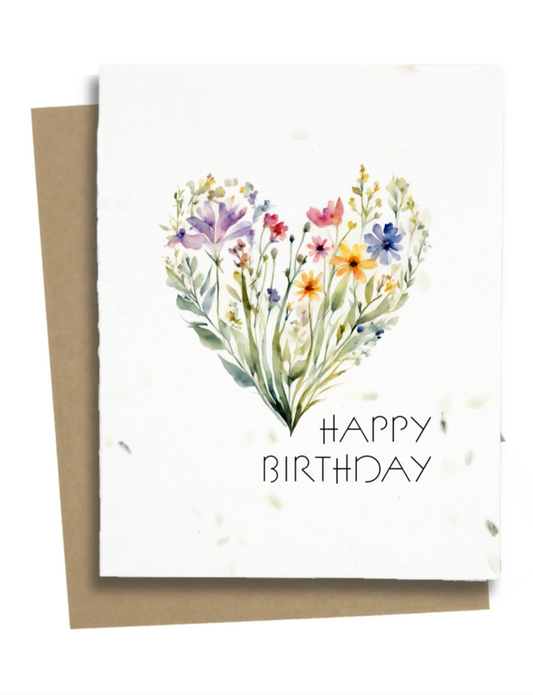 happy birthday wildflower card