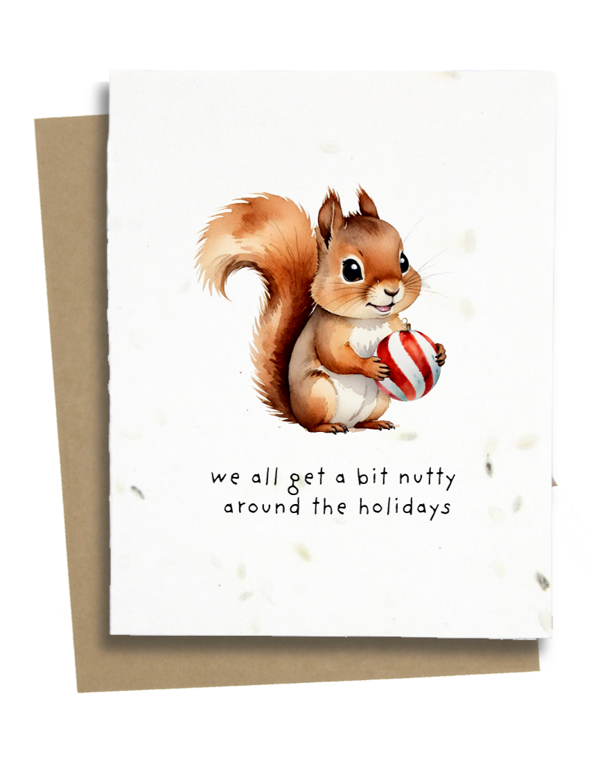 happy holidays squirrel card