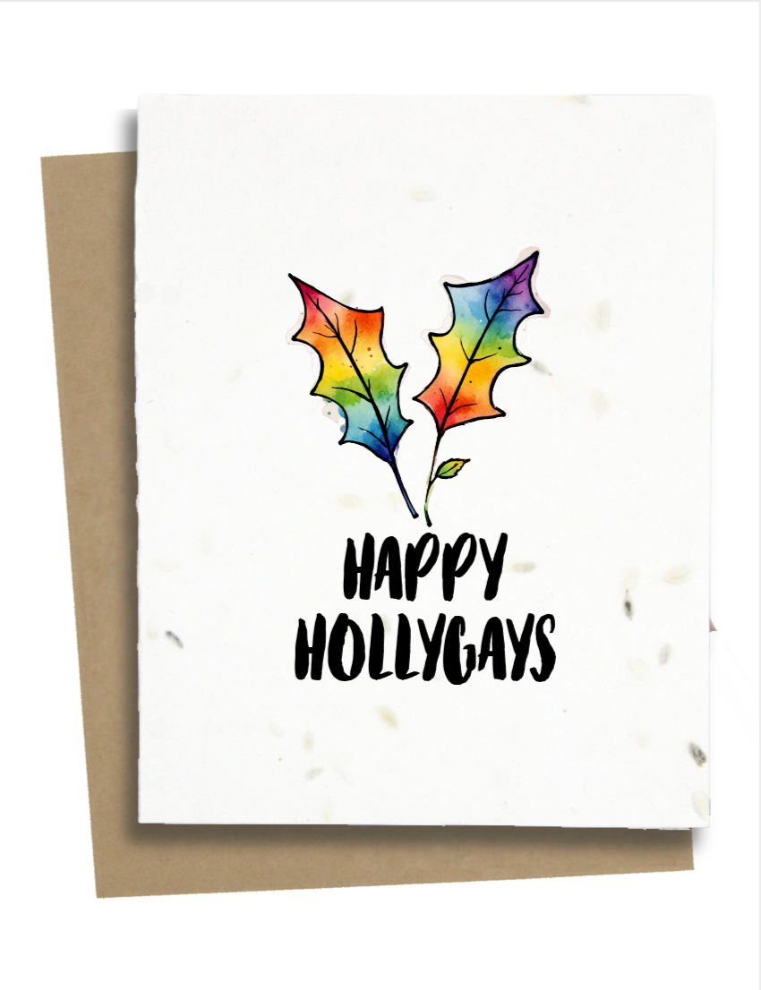 happy hollygays LGBTQ christmas card