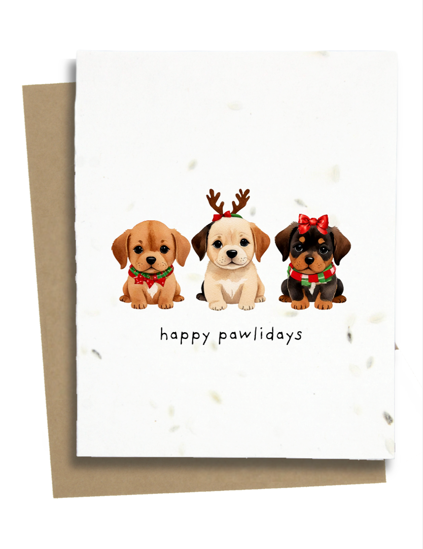 happy pawlidays christmas card