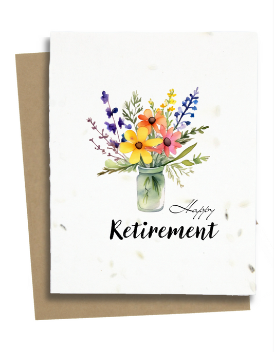 happy retirement card with flowers