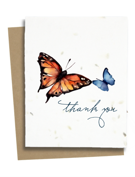 plantable butterfly thank you card