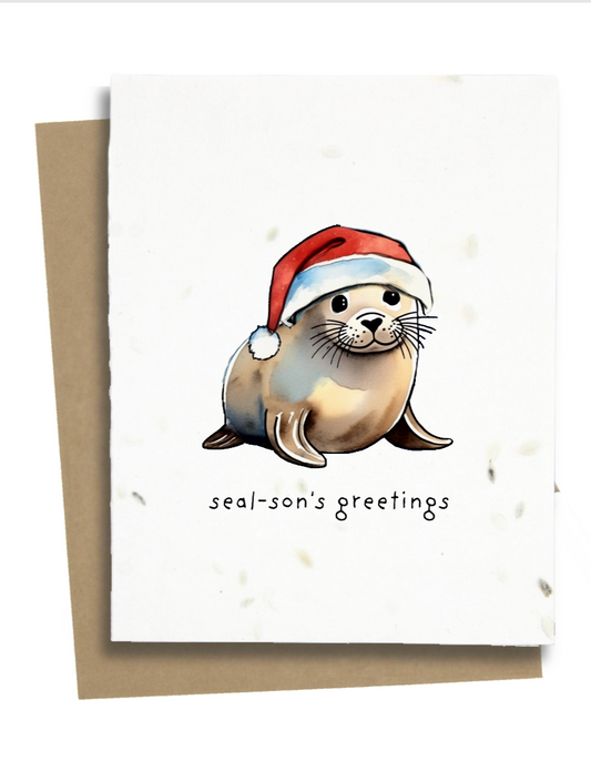 plantable seasons greetings card seal