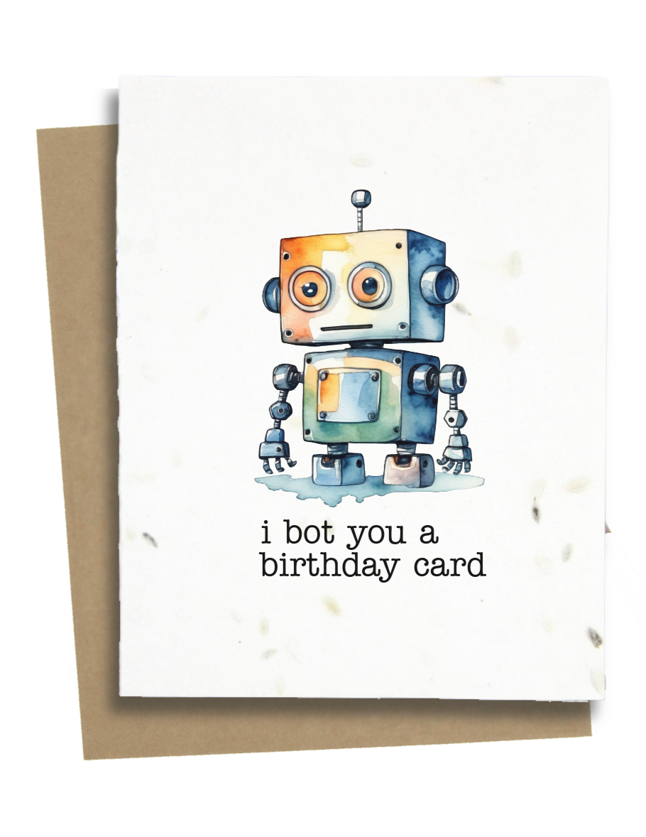robot birthday card