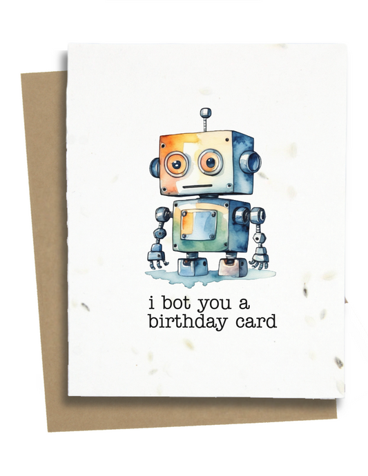robot birthday card