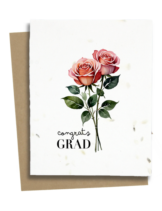 roses congratulations grad card