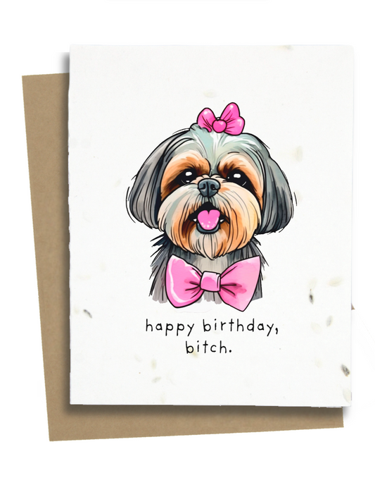 Shih Tzu Dog Happy Birthday Card