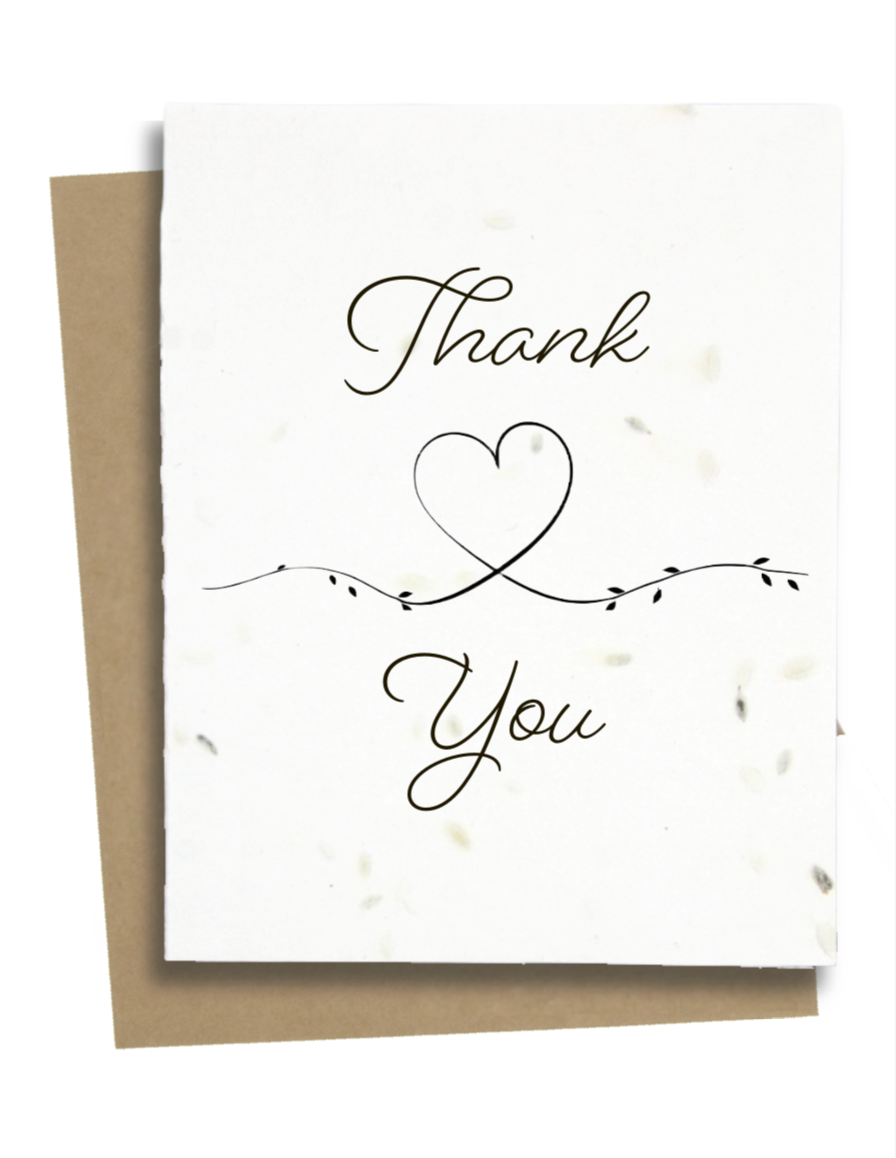 thank you card with heart