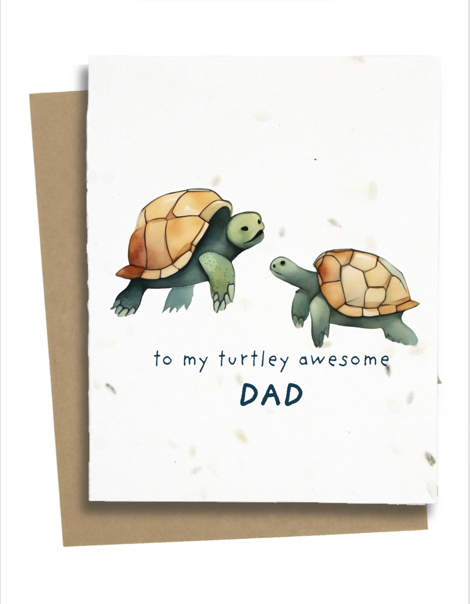 to my turtley awesome dad card for fathers day