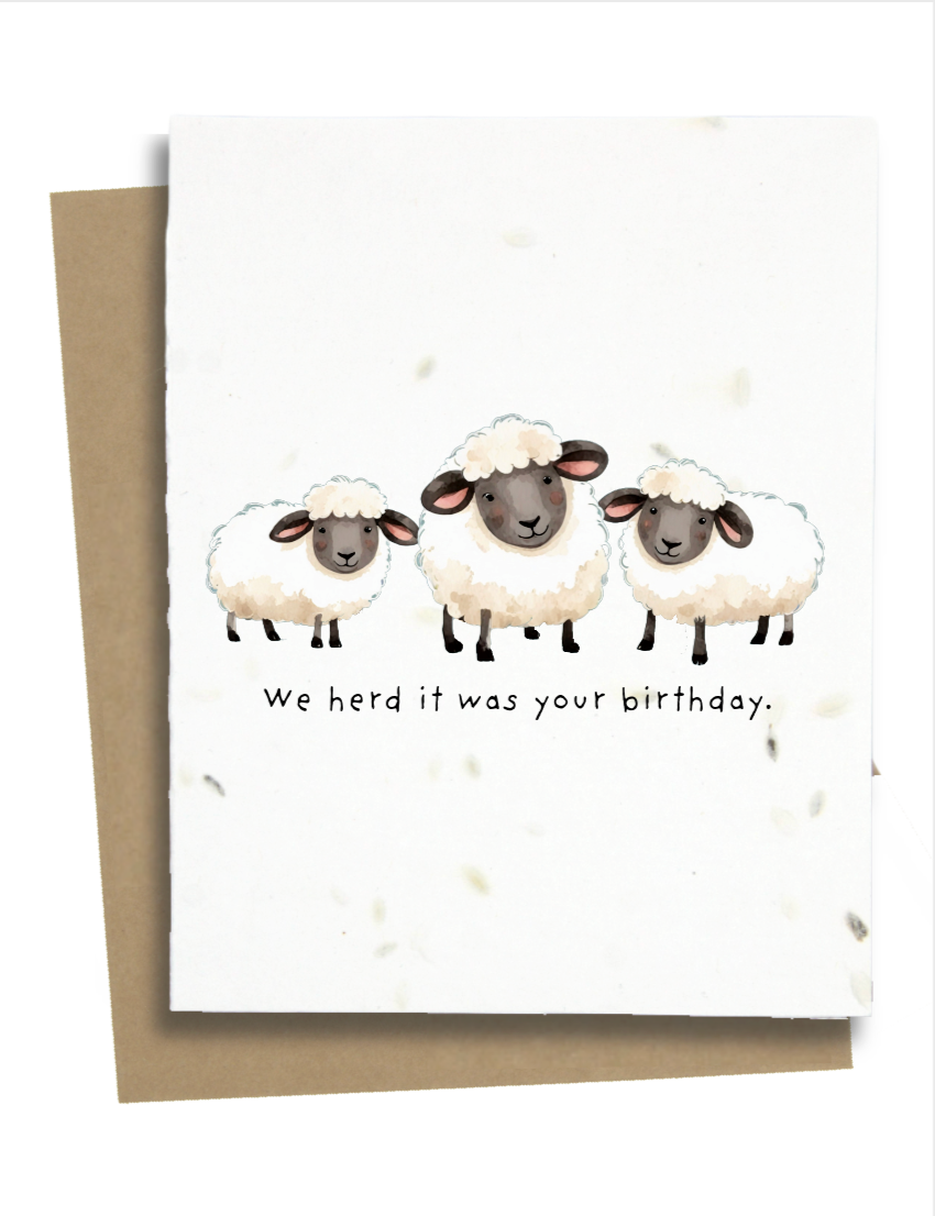 we herd it was your birthday card with sheep
