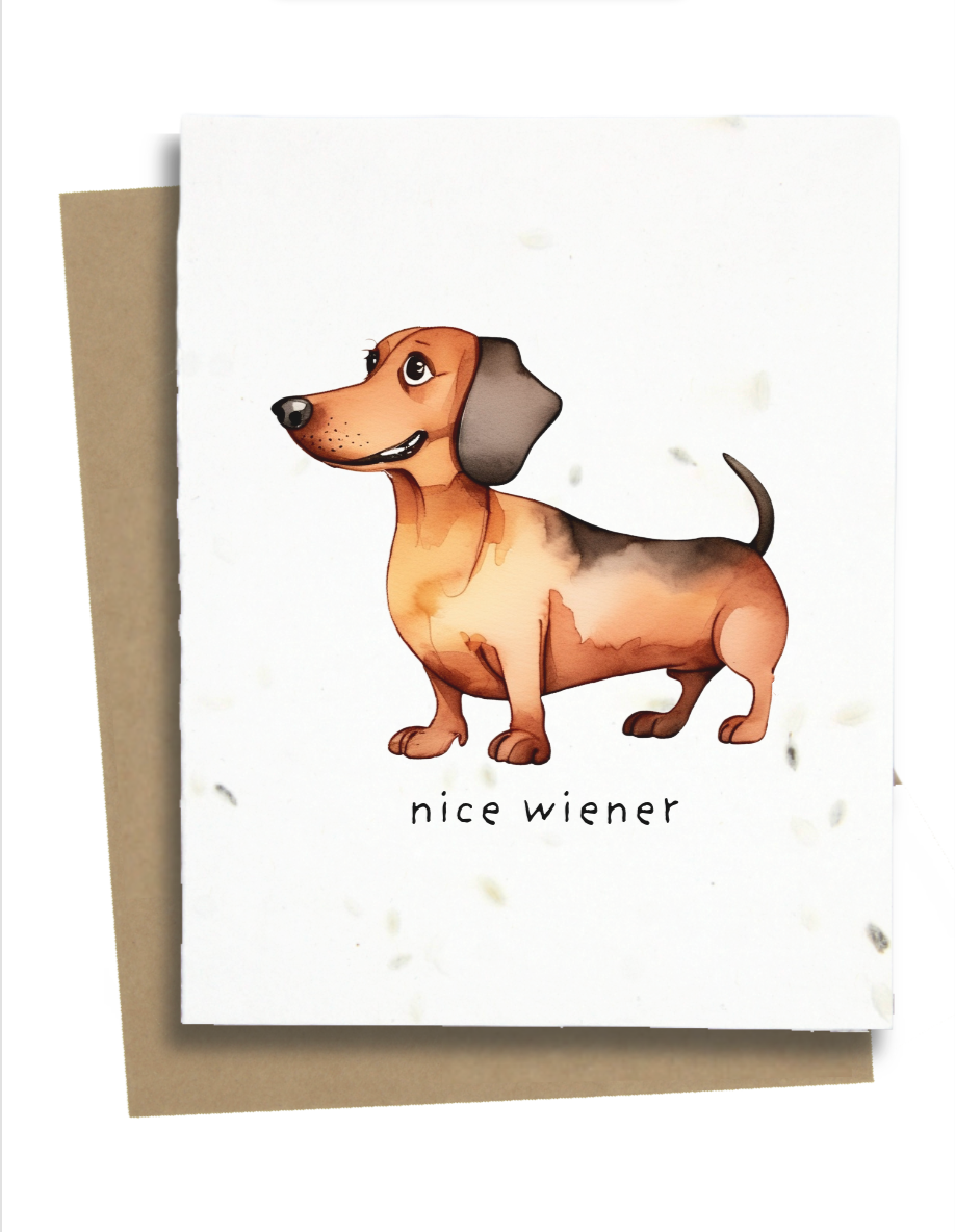 wiener dog adult humour card