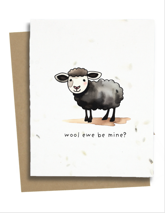 wool you be mine valentines sheep card